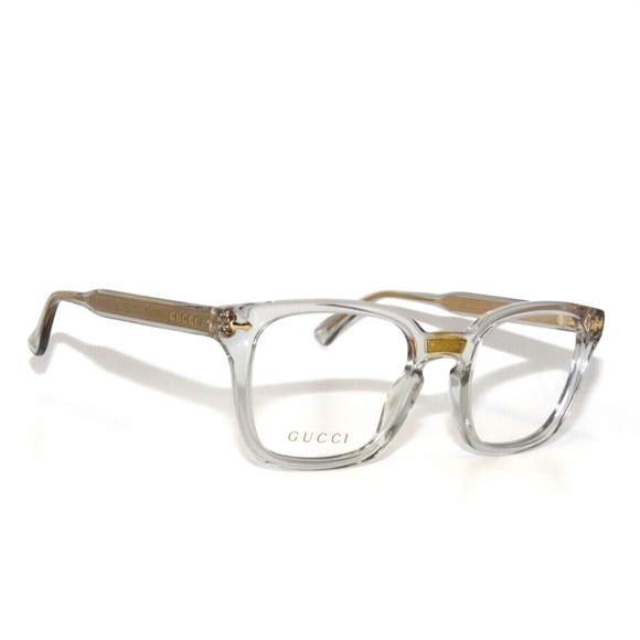 Gucci GG0184O 005 50 Transparent Gray Eyeglasses Unisex 0184O - Picture 3 of 5